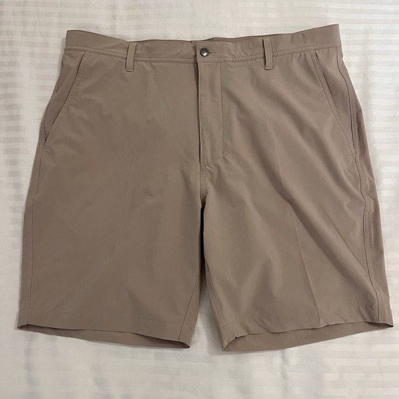FootJoy Other - FootJoy Shorts Mens 38 Tan Performance Stretch Flat Front FJ Logo Athletic Golf